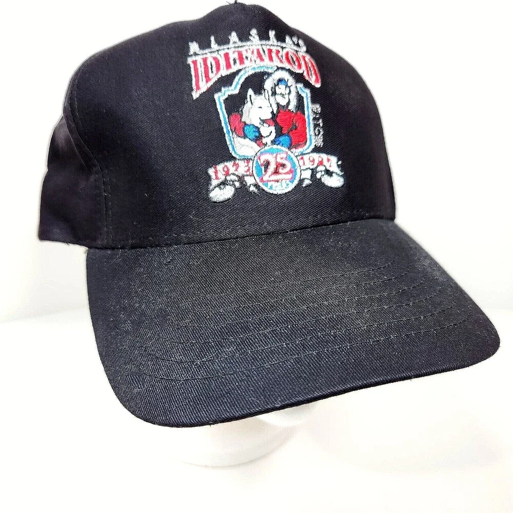 VTG Alaska Iditarod 25th Anniversary Snapback Hat Cap 1997 Black Sled Dog Race